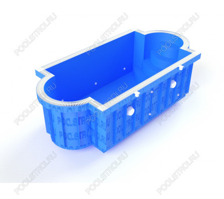 Полипропиленовый бассейн Невинномысск mini. 5х2.5х1.5. римская r. переливной. стандарт. 8 мм