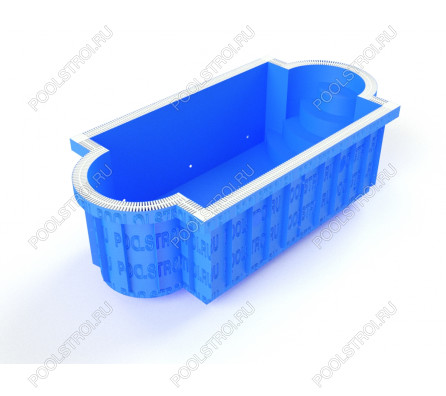 Полипропиленовый бассейн Невинномысск mini. 5х2.5х1.5. римская r. переливной. стандарт. 8 мм
