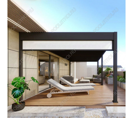 Пергола Aquaviva Авангард (отдельностоящая, руч. упр. ламелями, 3.6х6.0м, антрацит)