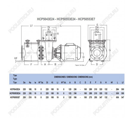 Насос для бассейна Hayward HCP5043E24 (49м³/ч 2.94кВт 380В)